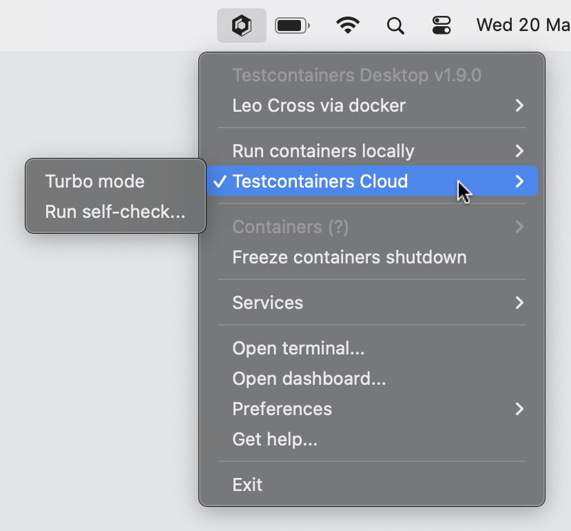 Testcontainers Desktop cloud runtime